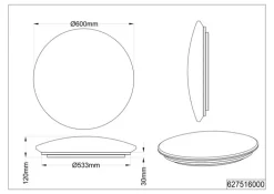 TRIO LED Deckenlampe LUNAR 60 cm
