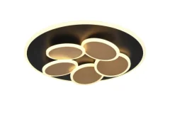 TRIO LED Deckenlampe MANDALA 49 cm schwarz /goldfarbig