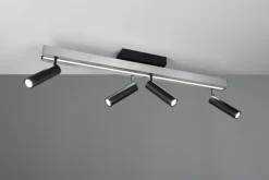 TRIO LED Deckenlampe mit 4 Spots ZENO 85-133 cm Alu /schwarz