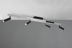 TRIO LED Deckenlampe mit 4 Spots ZENO 85-133 cm Alu /schwarz