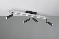 TRIO LED Deckenlampe mit 4 Spots ZENO 85-133 cm Alu /schwarz