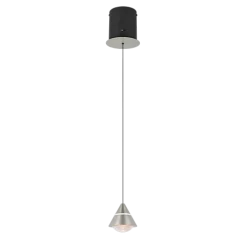 TRIO LED Pendelleuchte ROMEO Metall Ø 15,5 cm Höhe 50–200 cm Alu-/Nickelfarbig