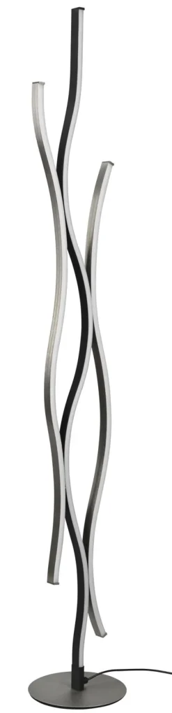TRIO LED Stehlampe BLAZE 138 cm schwarz /nickelfarbig