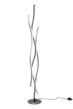 TRIO LED Stehlampe BLAZE 138 cm schwarz /nickelfarbig