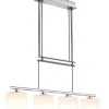 TRIO Retrofit Pendellampe GARDA 4 flg nickelfarbig /weiß