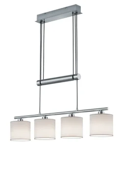 TRIO Retrofit Pendellampe GARDA 4 flg nickelfarbig /weiß