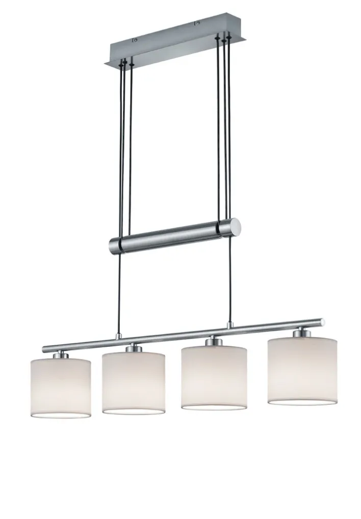 TRIO Retrofit Pendellampe GARDA 4 flg nickelfarbig /weiß