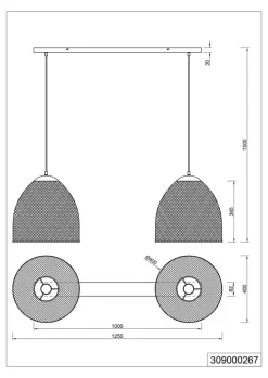 TRIO Retrofit Pendellampe IVAR 2-flg