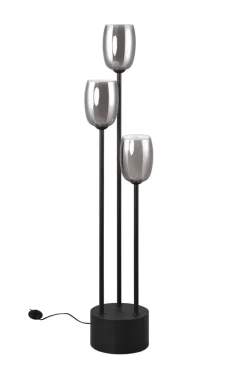 TRIO Retrofit Stehlampe TRS BARRET 140 cm schwarz /rauchfarbig