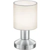 TRIO Retrofit Tischlampe GARDA nickelfarbig/weiß