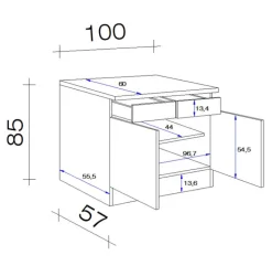 Unterschrank Avila Magnolia matt/Lancelot Oak ca.100cm