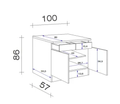Unterschrank NEO US100 100 x 86 x 57 cm weiß