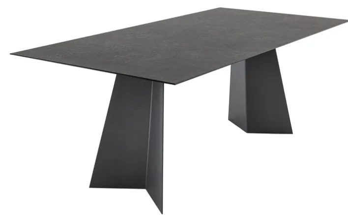 Variano Esstisch CUBE 200 x 100 cm Beton-Optik/stahlgrau