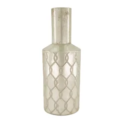 Vase RELIEF I 38 cm silberfarbig