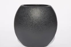 Vase STRUKTUR 16 cm schwarz matt