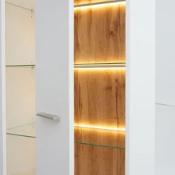 Vitrine AARON weiß/ braun