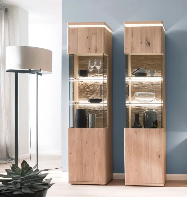 Vitrine BARCELONA R Balkeneiche bianco