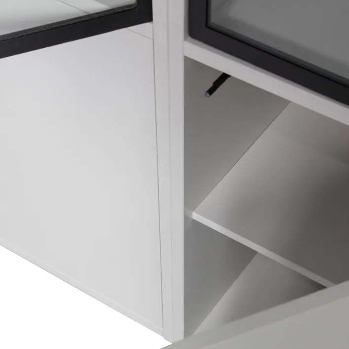 Vitrine BASIC 101 x 230 cm nebelgrau/schwarz