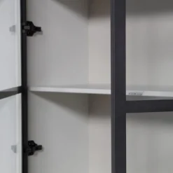 Vitrine BASIC 101 x 230 cm nebelgrau/schwarz