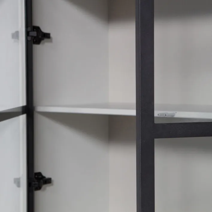 Vitrine BASIC 101 x 230 cm nebelgrau/schwarz