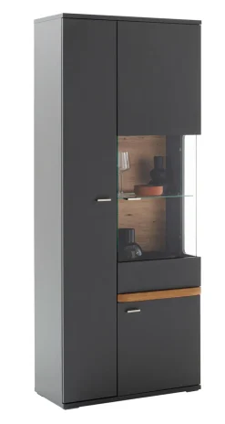 Vitrine CHARLOTTE grau 80 cm