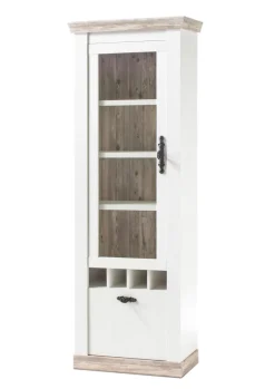 Vitrine FLORENZ 71 x 201 cm weiß/braun