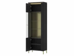 Vitrine NORICA 66,5x202,1 cm schwarz matt