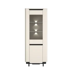 Vitrine VODOL 75,6x196,3 cm Sand/Schwarz