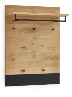 VOSS Garderobenpaneel LEVIO 80 x 106 cm Eiche braun / schwarz