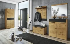 VOSS Kommode LEVIO 86 x 103 x 37 cm Eiche/Lack matt schwarz