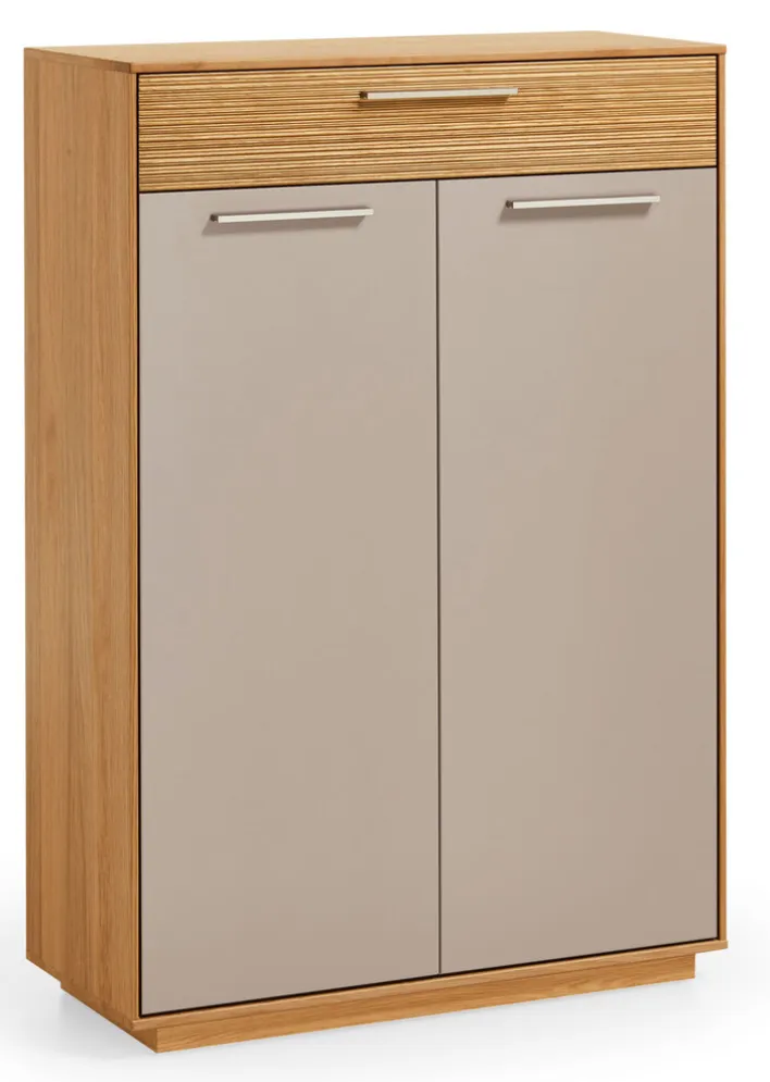VOSS Schuhkommode LOVENO 86 x 124 cm Eiche Bianco/ Lack taupe