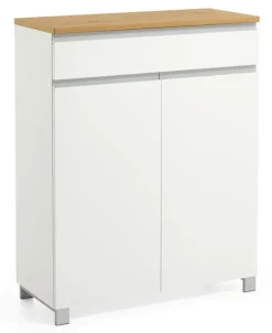 VOSS Schuhkommode SALEA Lack 84 x 108 cm weiß/ Balkeneiche