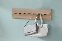 Wandgarderobe PARMA 7 Eiche-Dekor/schwarz 80 x 20 cm