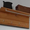 Wandgarderobe VICENZA 80 x 40 cm Kernbuche massiv natur geölt/Absetzung Anthrazit gebeizt