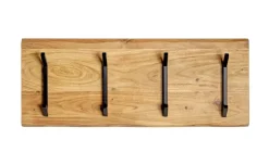 Wandgarderobe 90 x 36 cm Akazie Massivholz/schwarz