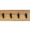 Wandgarderobe 90 x 15 cm Akazie Massivholz/schwarz