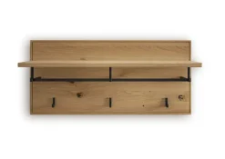 Wandgarderobe 80 x 37 cm Eiche massiv/schwarz