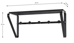 Wandgarderobe 45 x 20 cm Schwarz