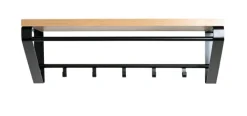 Wandgarderobe 70 x 23 cm Schwarz/ Eiche