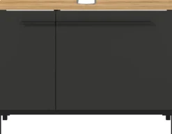 Waschbeckenunterschrank YONKERS 80 x 59 cm Graphit/ Navarra Eiche