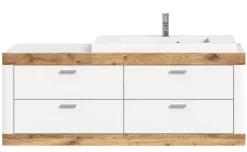Waschtisch LAREDO 132 x 50 cm Weiß/ Eiche