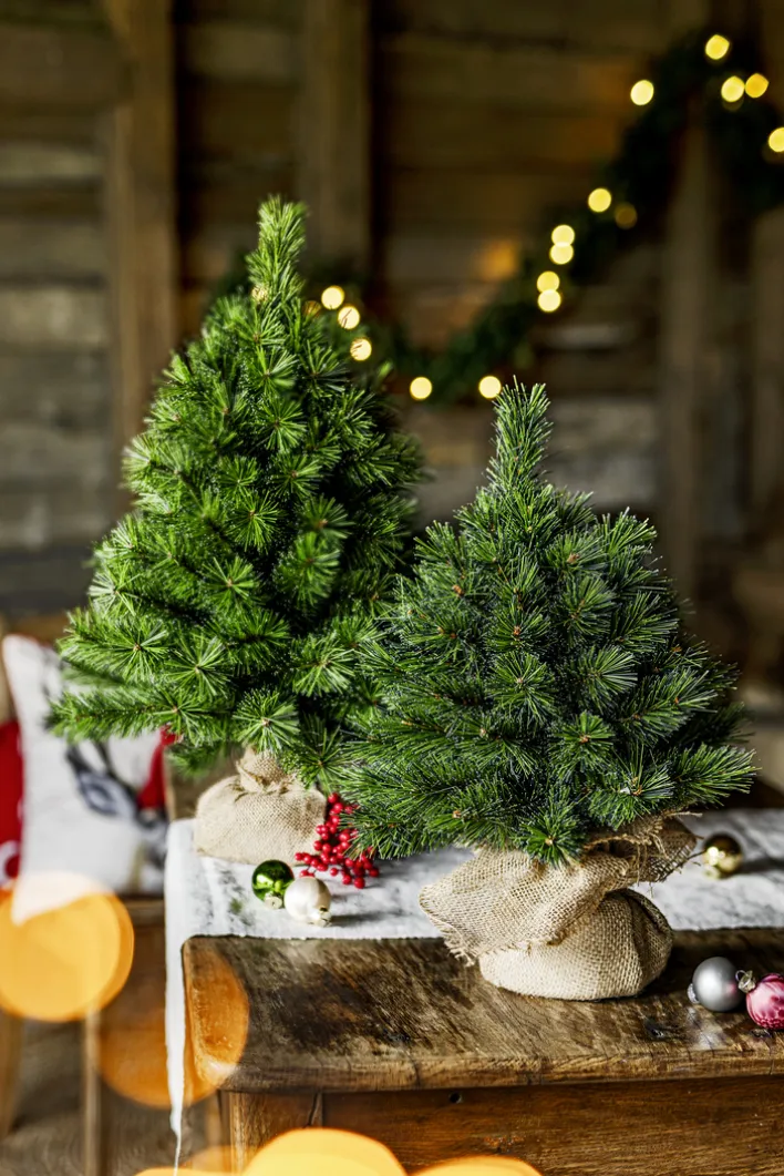 Weihnachten Deko-Objekt Baum MALMÖ 45cm Grün/Weiß