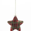 Weihnachtsbaumschmuck MERRY CHRISTMAS Glas 8,7 x 8,7 x 8,6 cm Rot/Grün/Goldfarbig