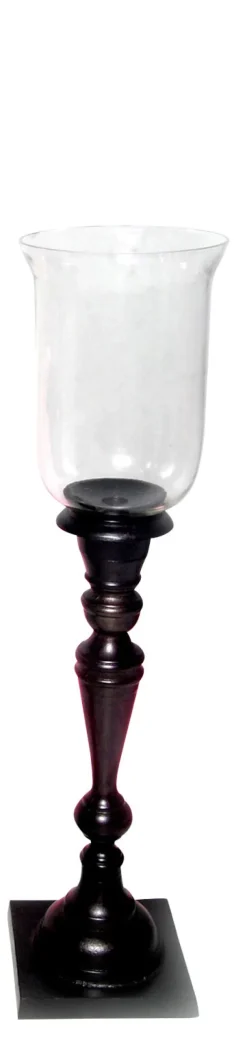 Windlicht auf Fuß FOSTER 68 cm schwarz