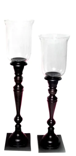 Windlicht auf Fuß FOSTER 68 cm schwarz