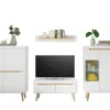 Wohnkombination 13 SVANTE TORGE 4-teilig 344 x170 cm Weiß matt/Braun