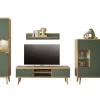 Wohnwand-Kombination 12 ALVA 4-teilig Salbeifarbig/braun 320 x 197 x 40 cm