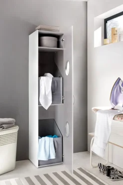 Wäscheschrank 40 x 185 cm weiß