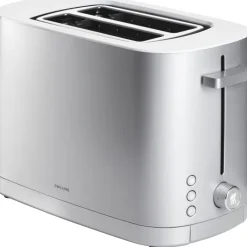 ZWILLING Toaster ENFINIGY kurz silberfarbig mit Brötchenaufsatz